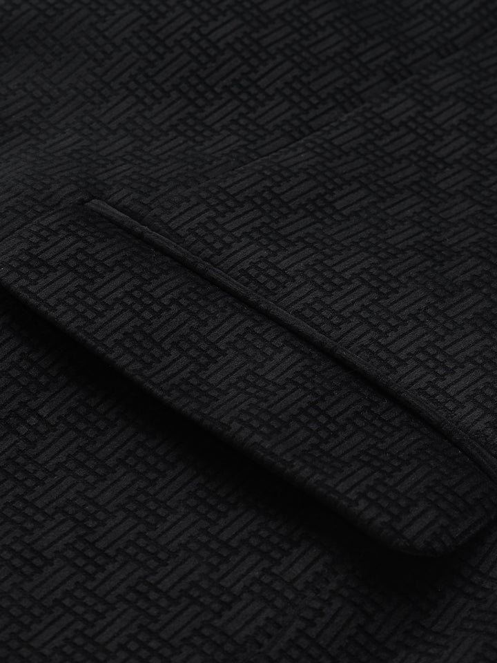 Men’s Poly Viscose Jacquard Weave Texture Slim Fit Blazer