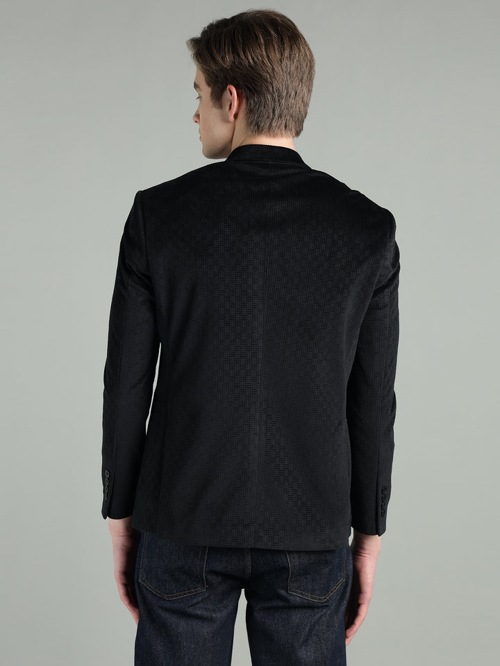 Men’s Poly Viscose Jacquard Weave Texture Slim Fit Blazer