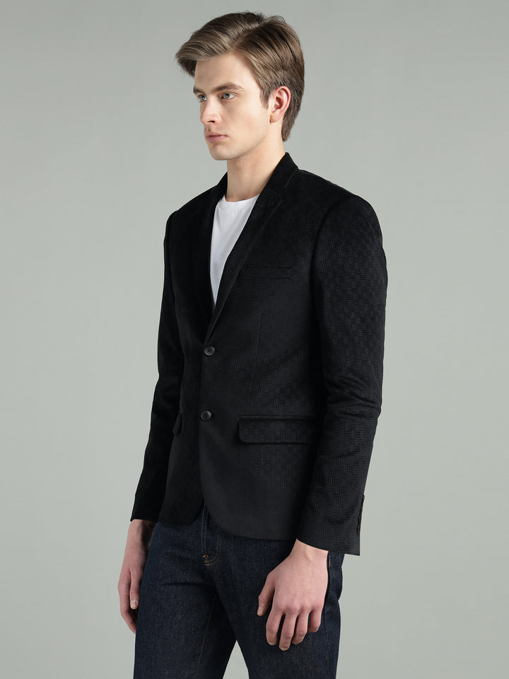 Men’s Poly Viscose Jacquard Weave Texture Slim Fit Blazer