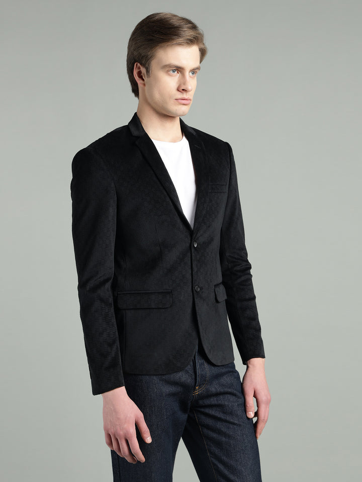 Men’s Poly Viscose Jacquard Weave Texture Slim Fit Blazer