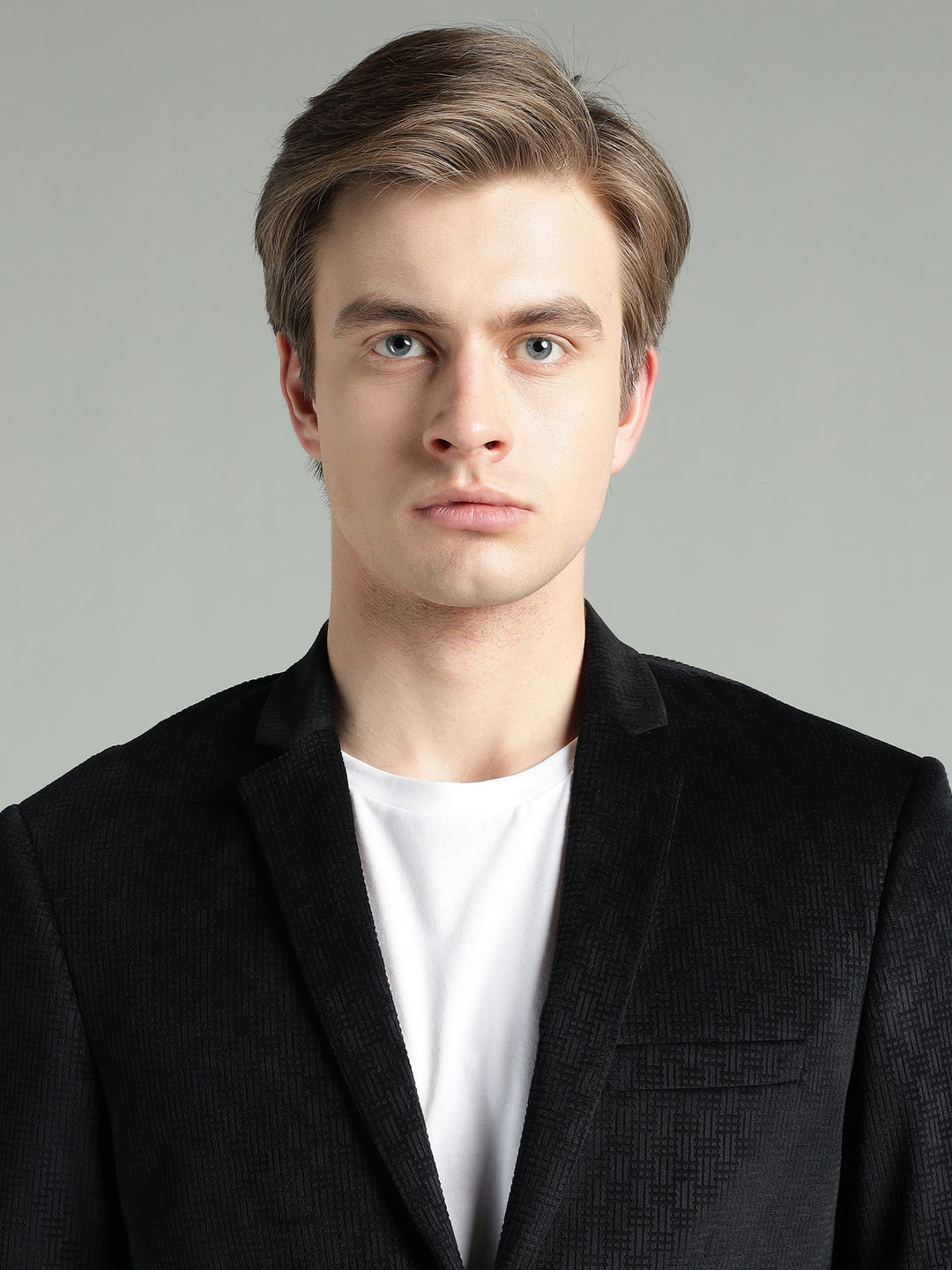 Men’s Poly Viscose Jacquard Weave Texture Slim Fit Blazer