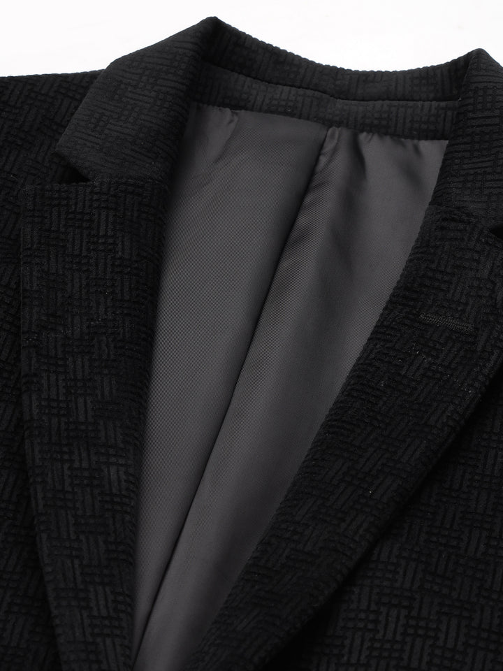 Men’s Poly Viscose Jacquard Weave Texture Slim Fit Blazer