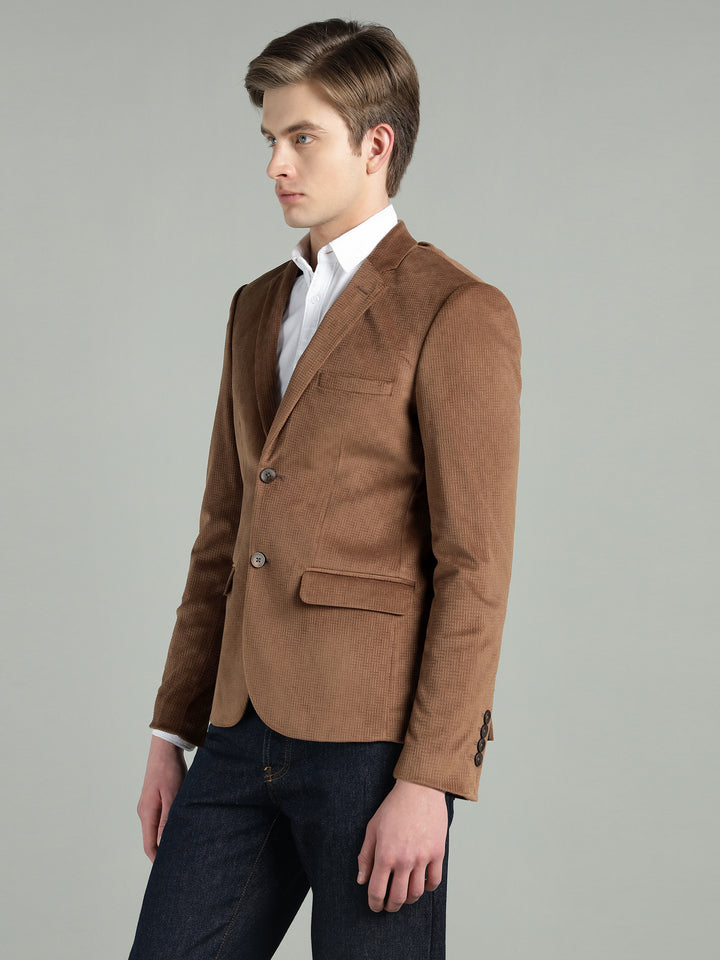 Men’s Poly Viscose Jacquard Weave Texture Slim Fit Blazer