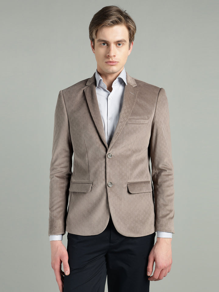Men’s Poly Viscose Jacquard Weave Texture Slim Fit Blazer
