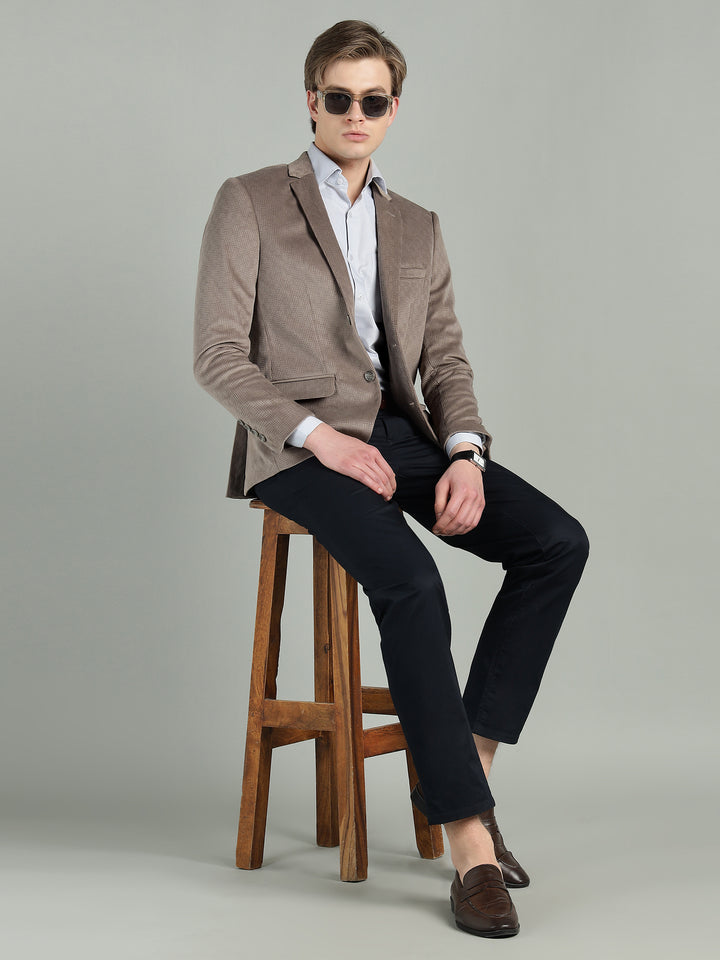 Men’s Poly Viscose Jacquard Weave Texture Slim Fit Blazer