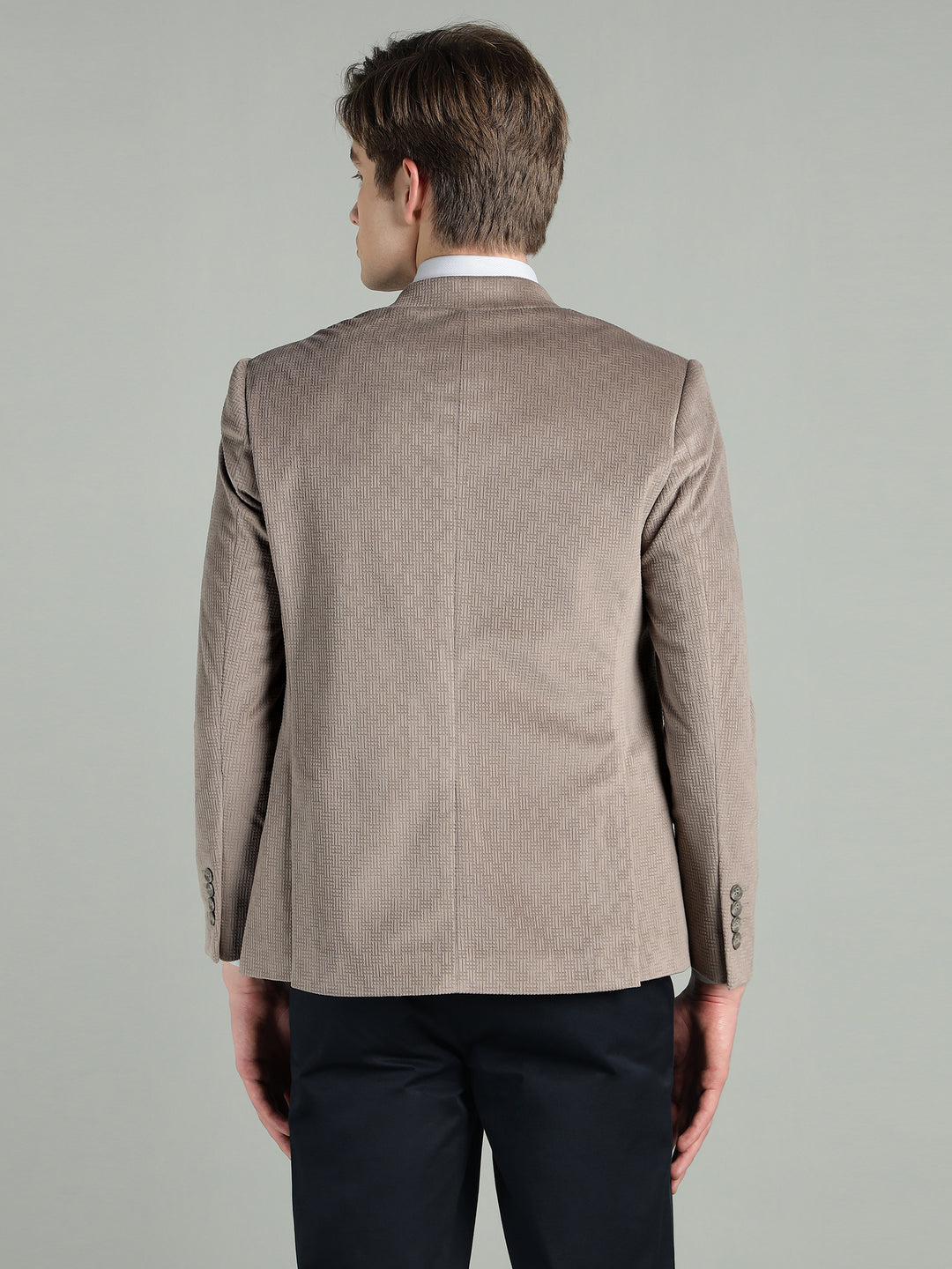 Men’s Poly Viscose Jacquard Weave Texture Slim Fit Blazer