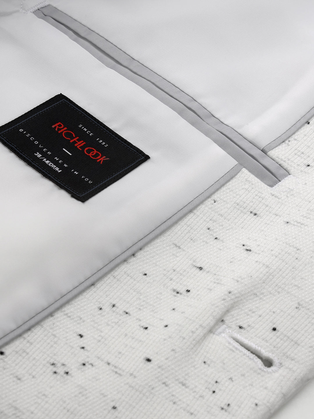 Men’s White Speckled Textured Blazer