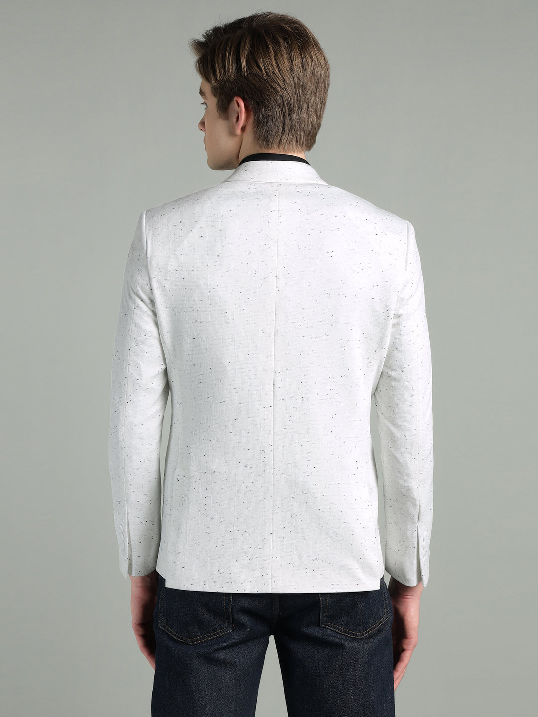 Men’s White Speckled Textured Blazer