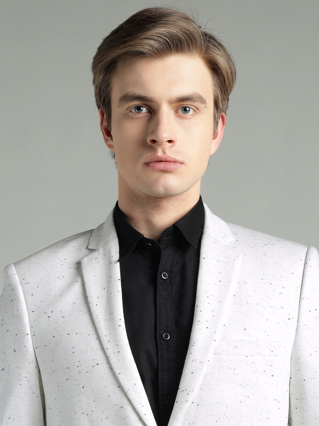 Men’s White Speckled Textured Blazer