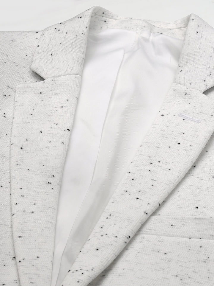 Men’s White Speckled Textured Blazer