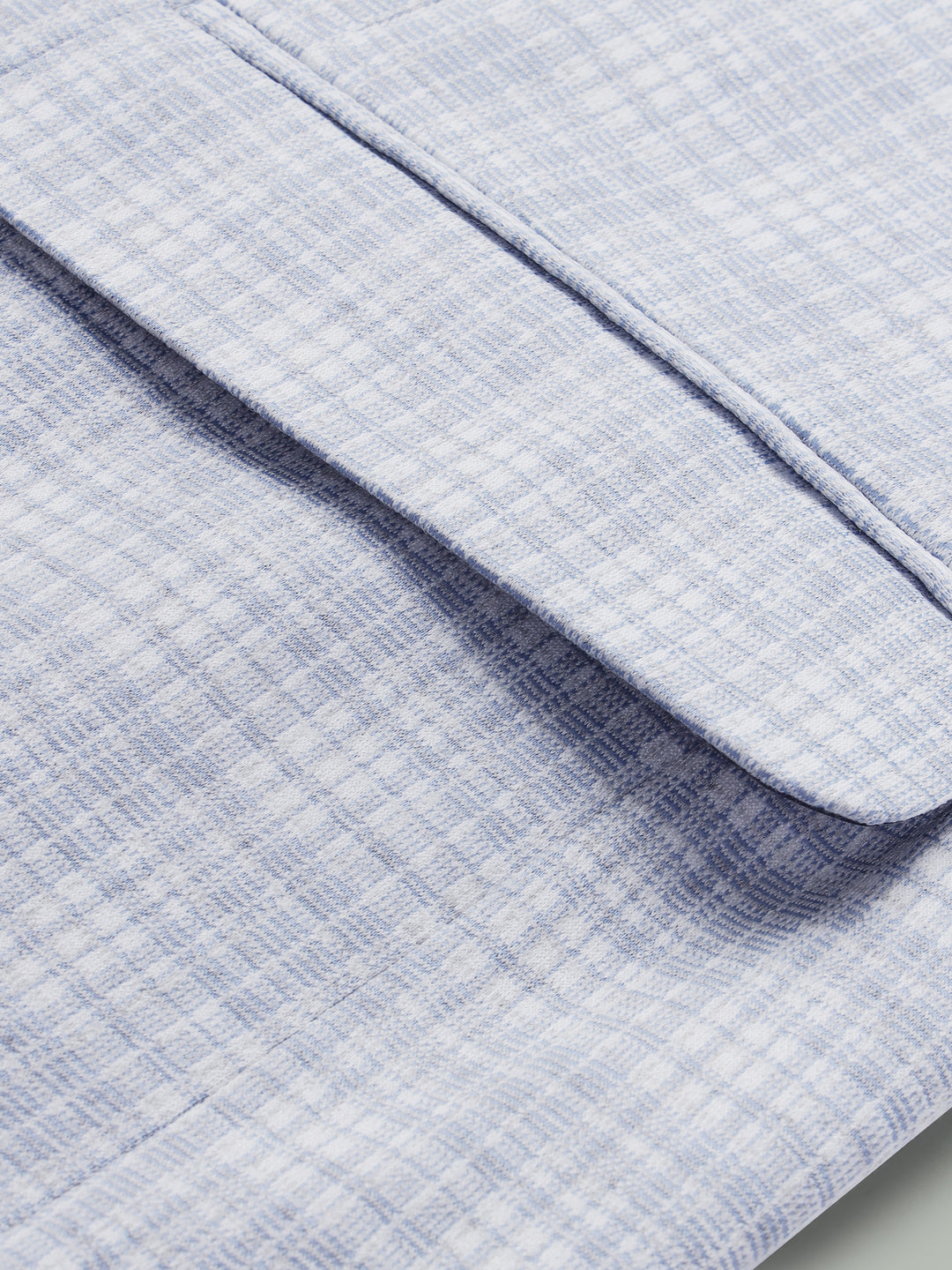 Men’s Light Grey & Light Blue Knitted Check Blazer