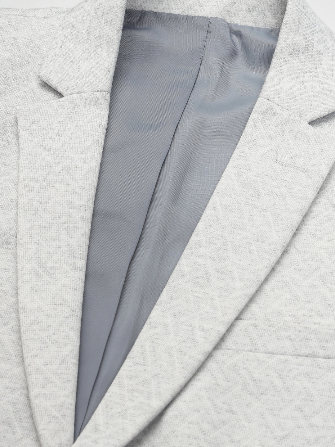 Men’s Light Grey Geometric Pattern Jacquard Blazer