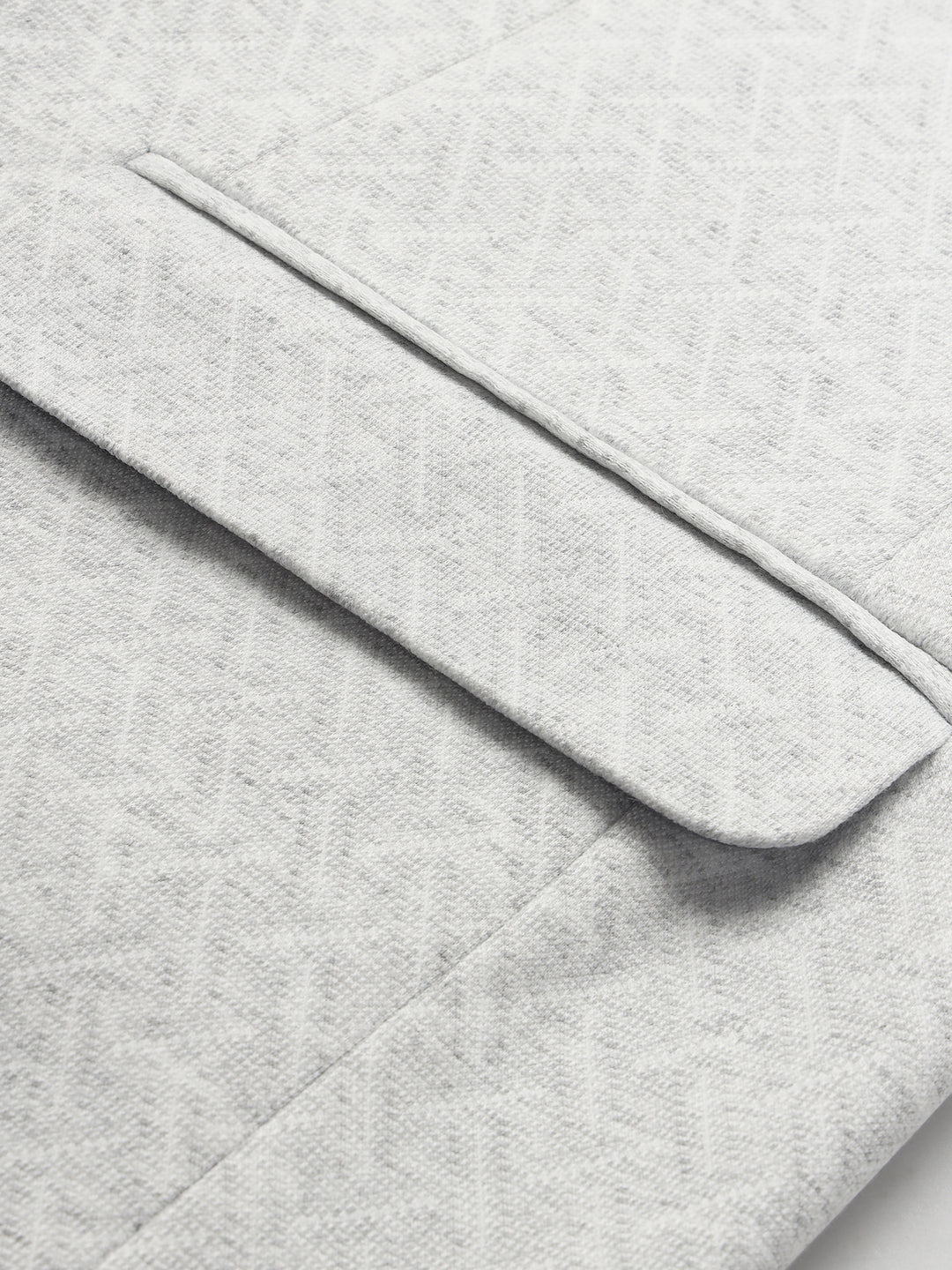 Men’s Light Grey Geometric Pattern Jacquard Blazer