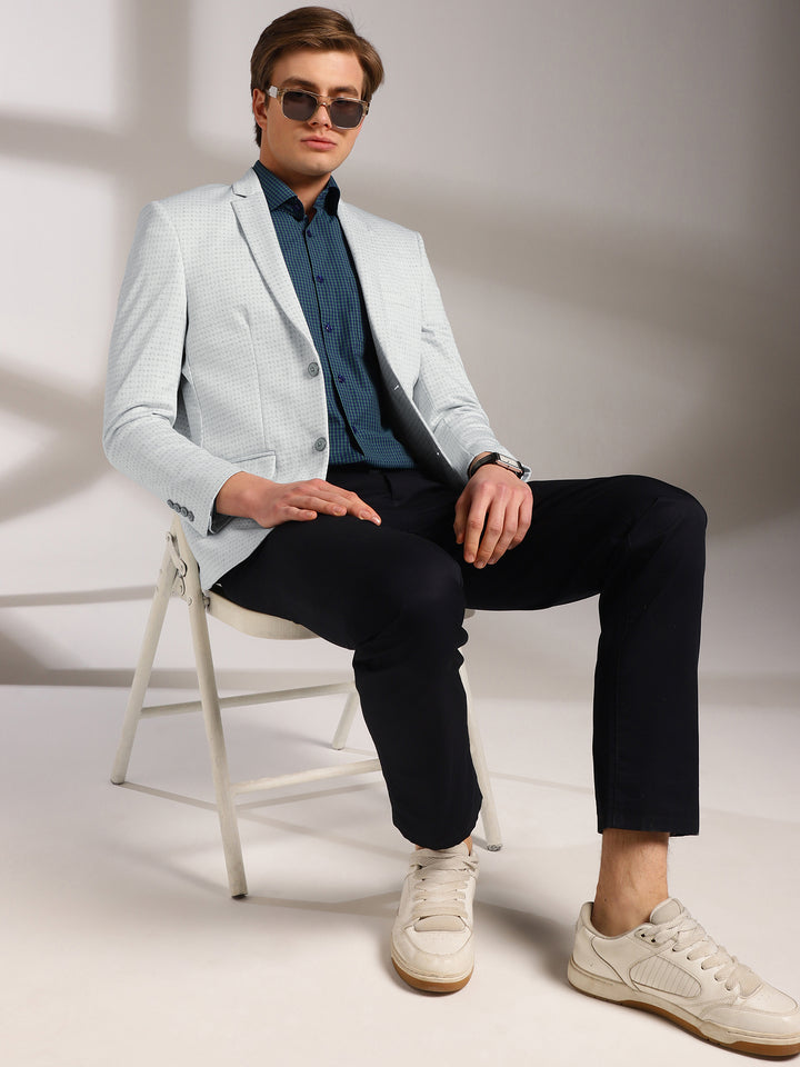 Men’s Slim-Fit Micro-Houndstooth Pattern Blazer