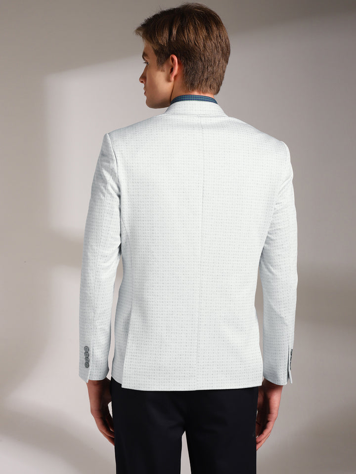 Men’s Slim-Fit Micro-Houndstooth Pattern Blazer