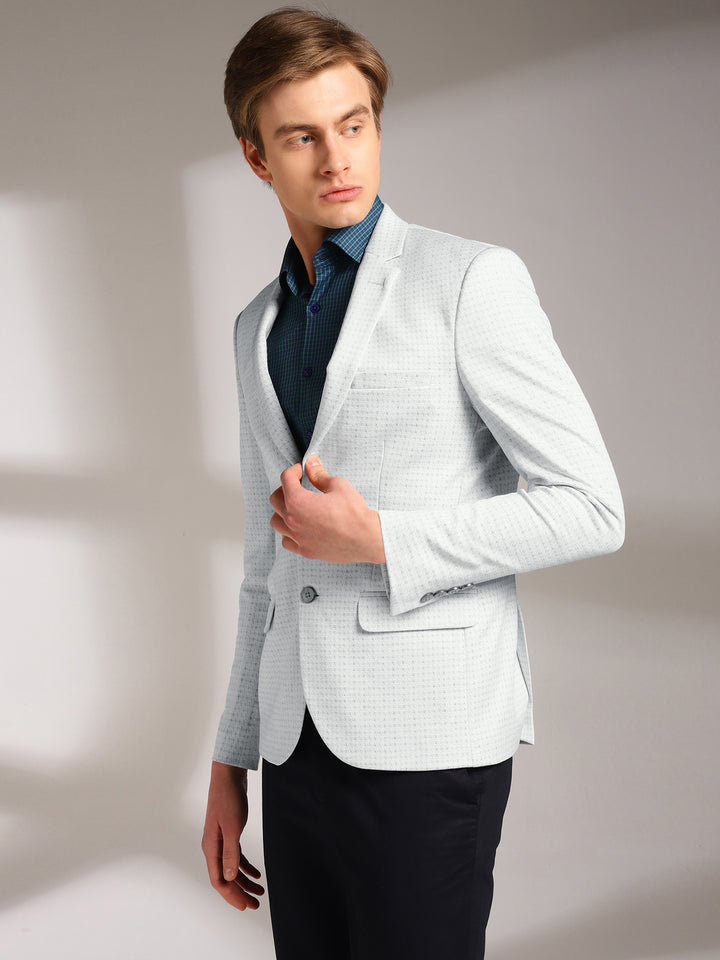 Men’s Slim-Fit Micro-Houndstooth Pattern Blazer