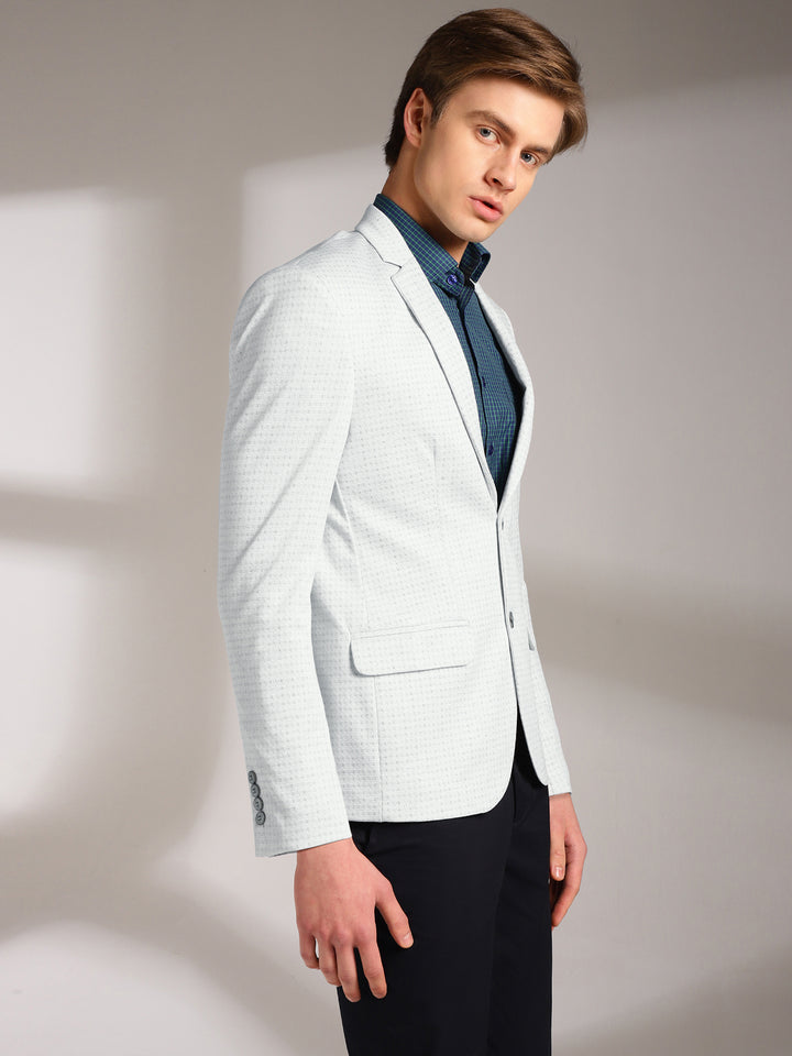 Men’s Slim-Fit Micro-Houndstooth Pattern Blazer
