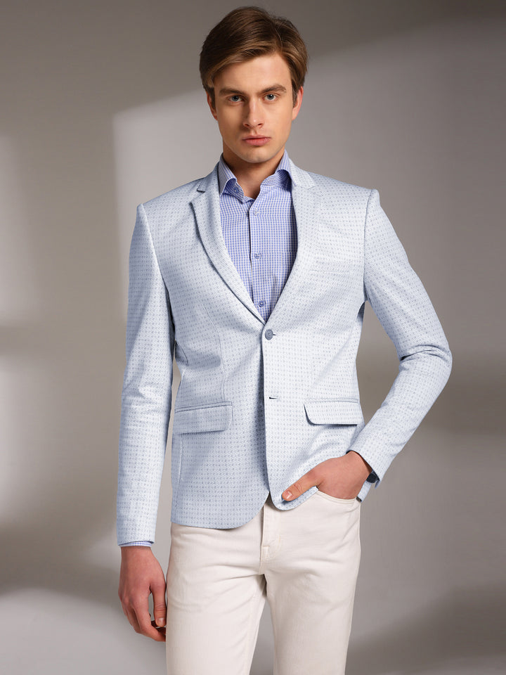 Men’s Slim-Fit Micro-Houndstooth Pattern Blazer