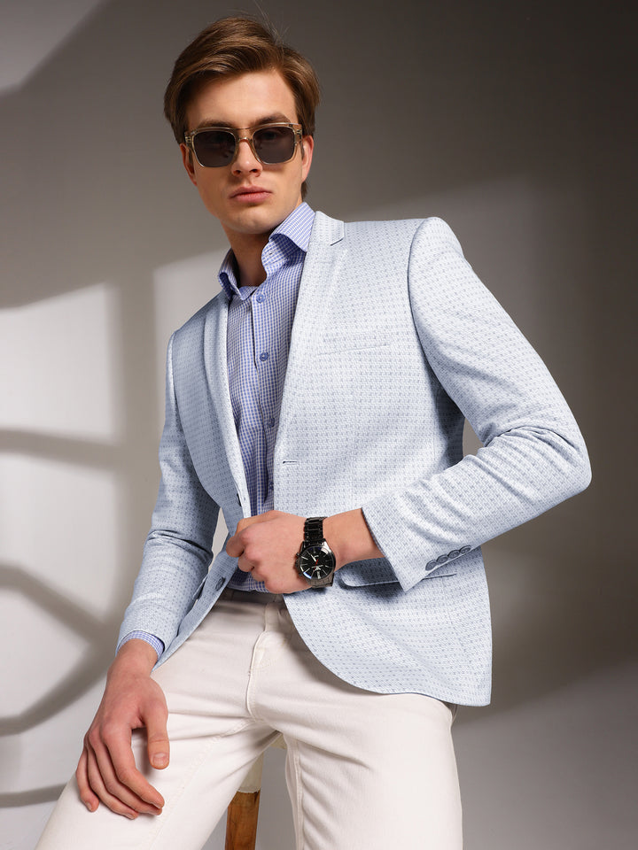 Men’s Slim-Fit Micro-Houndstooth Pattern Blazer