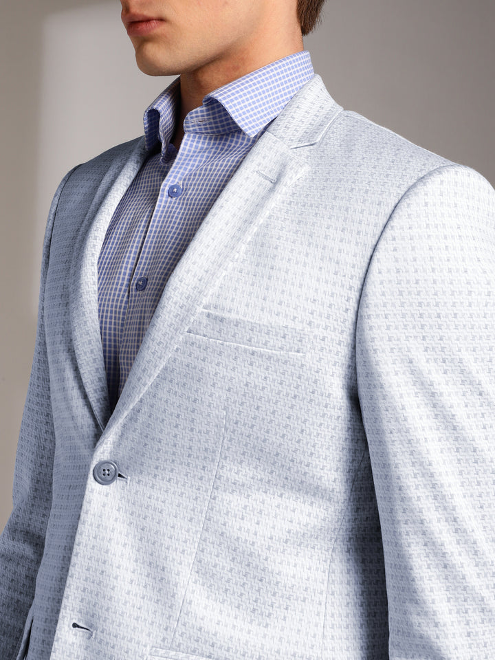 Men’s Slim-Fit Micro-Houndstooth Pattern Blazer