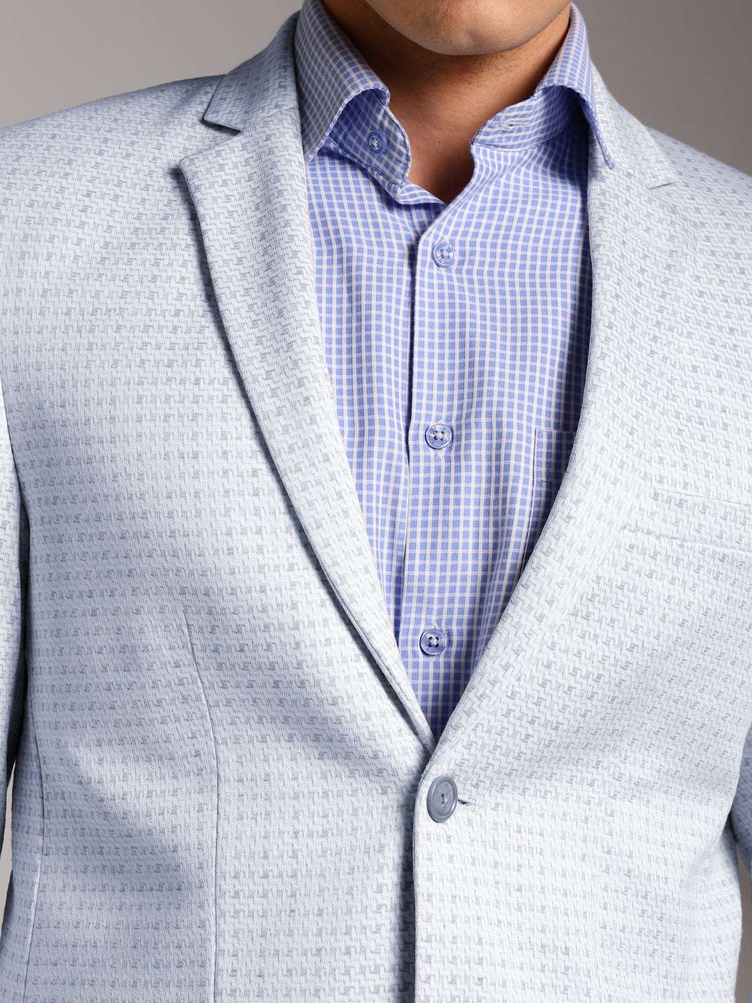 Men’s Slim-Fit Micro-Houndstooth Pattern Blazer