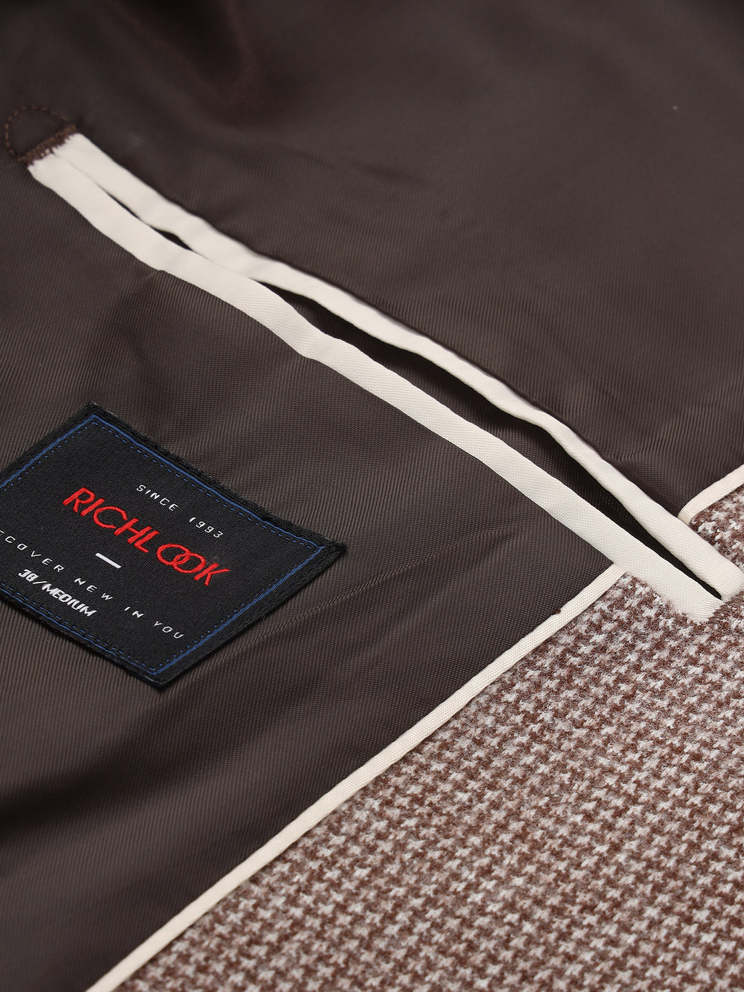 Men's Micro Houndstooth Wool-Texture Slim Fit Blazer