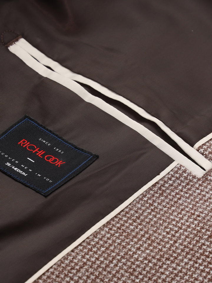 Men's Micro Houndstooth Wool-Texture Slim Fit Blazer