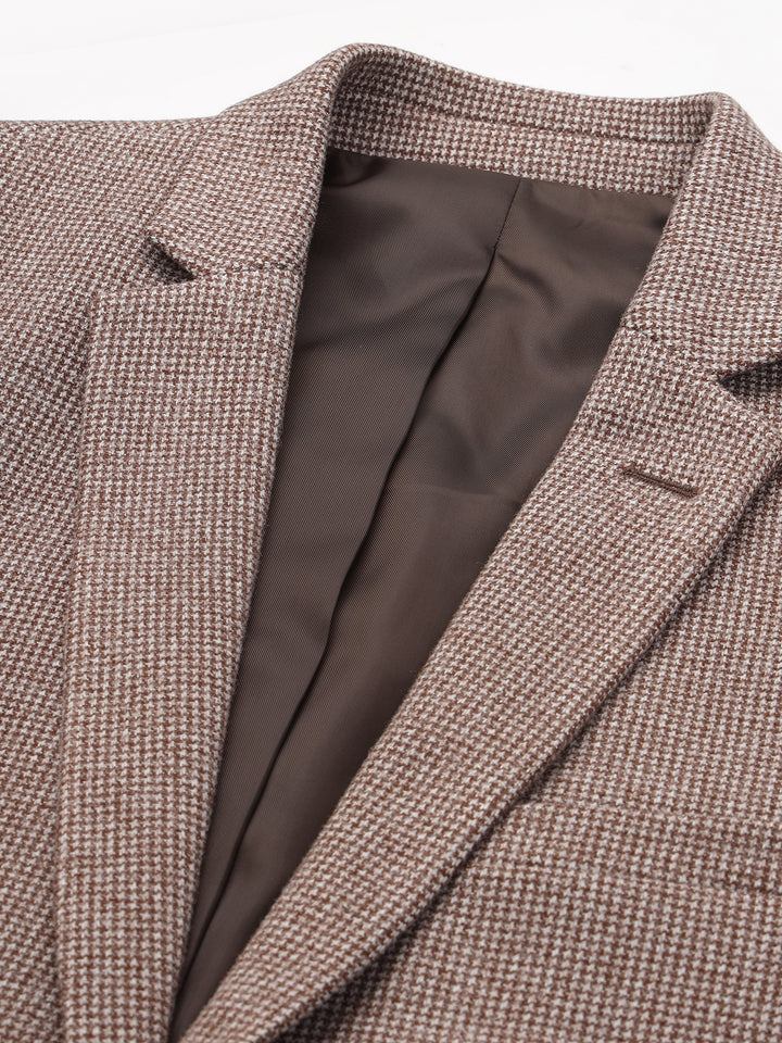 Men's Micro Houndstooth Wool-Texture Slim Fit Blazer