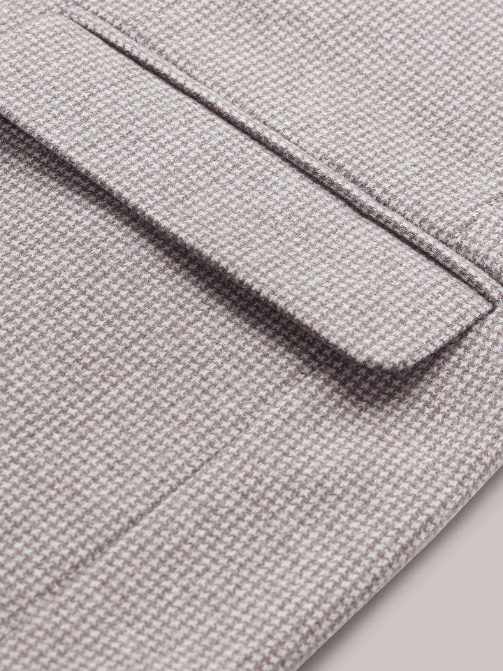 Men's Micro Houndstooth Wool-Texture Slim Fit Blazer