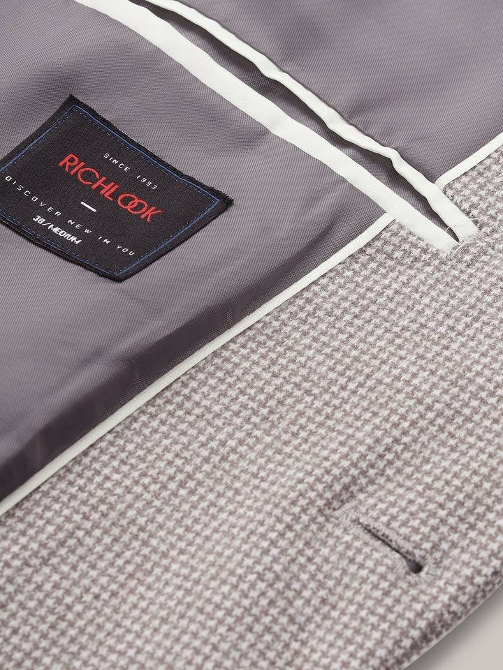 Men's Micro Houndstooth Wool-Texture Slim Fit Blazer