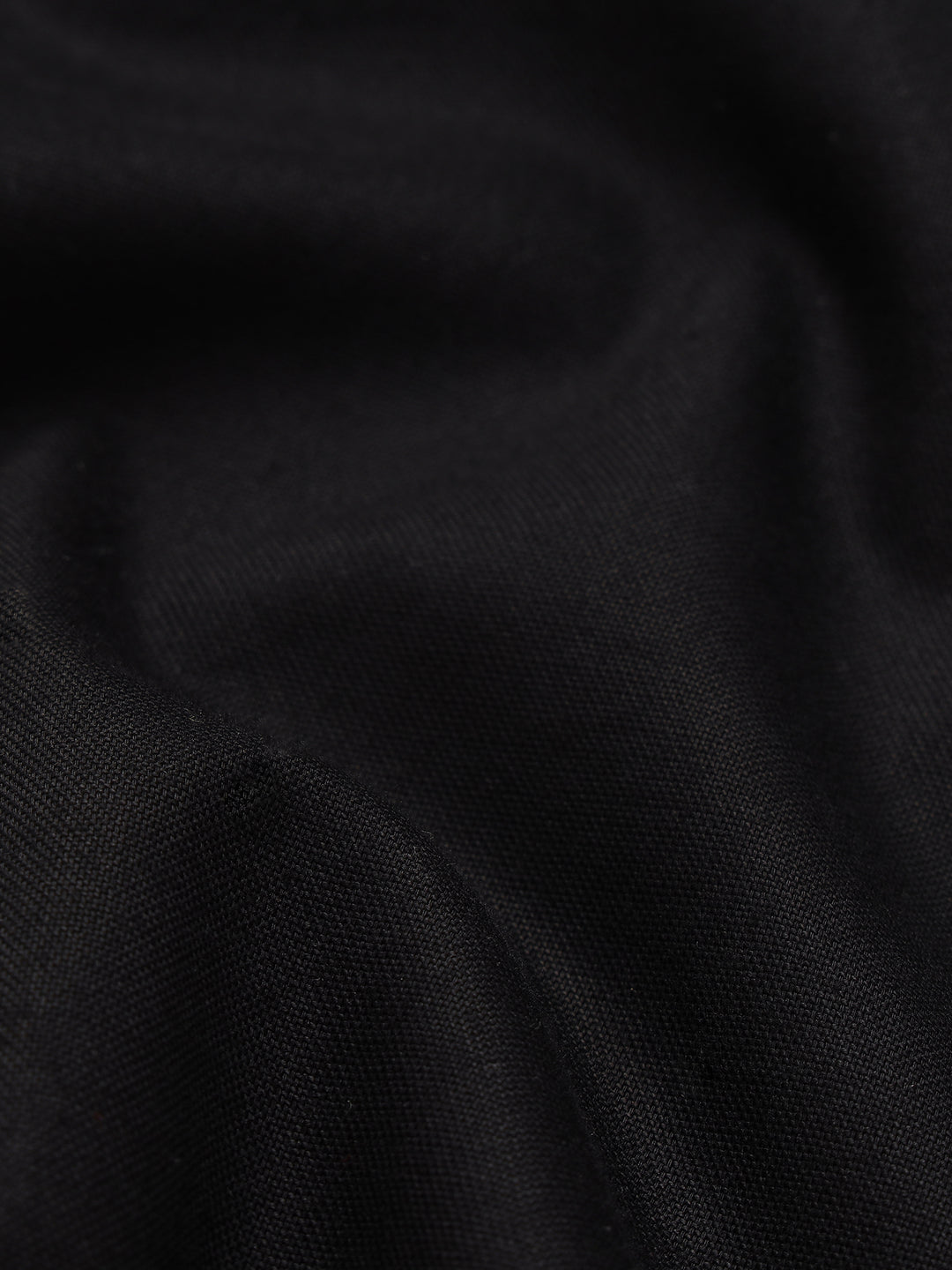 Men’s Black Solid Cotton Casual Shirt