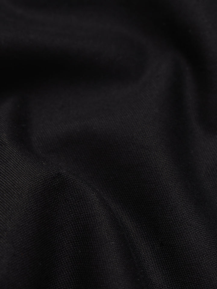 Men’s Black Solid Cotton Casual Shirt