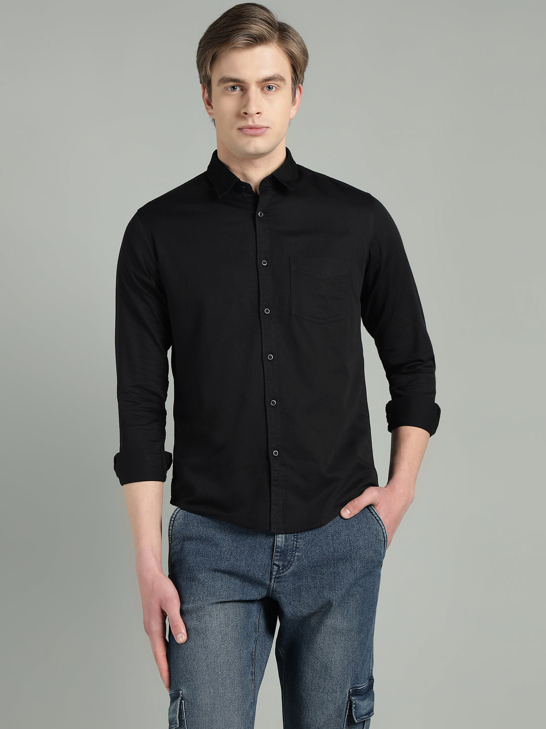 Men Slim Fit Cotton Casual Shirt