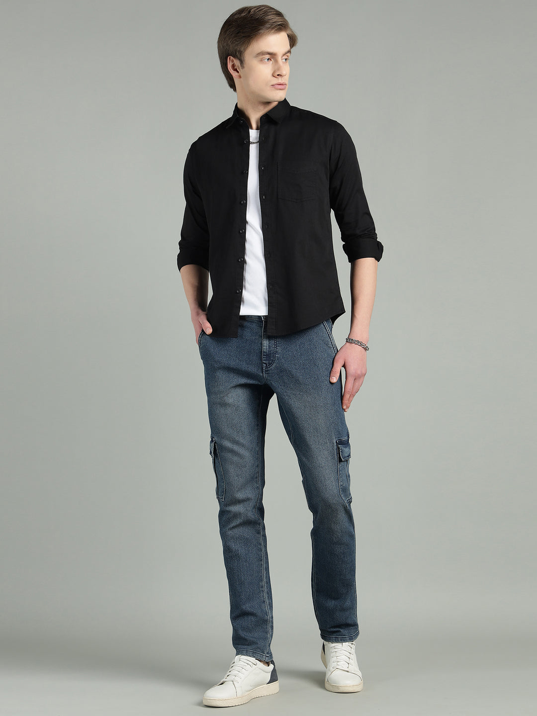 Men Slim Fit Cotton Casual Shirt