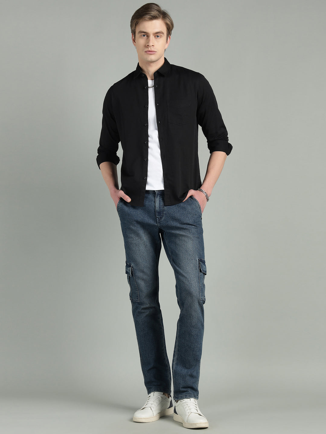 Men Slim Fit Cotton Casual Shirt