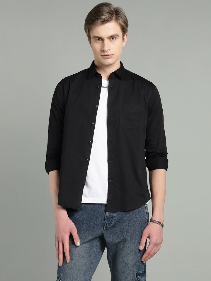 Men Slim Fit Cotton Casual Shirt