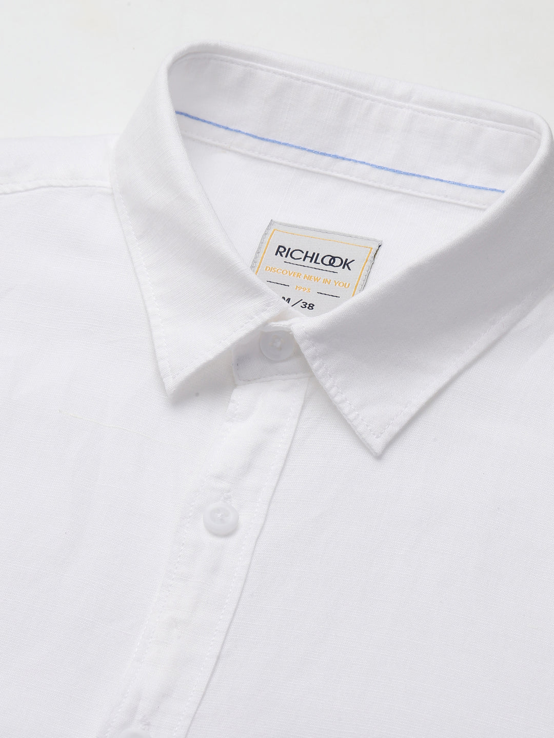 Men’s White Cotton Linen Shirt – Half Sleeve