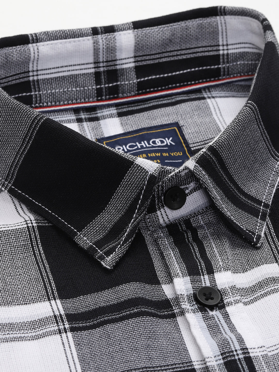 Men’s Black & White Checkered Casual Shirt