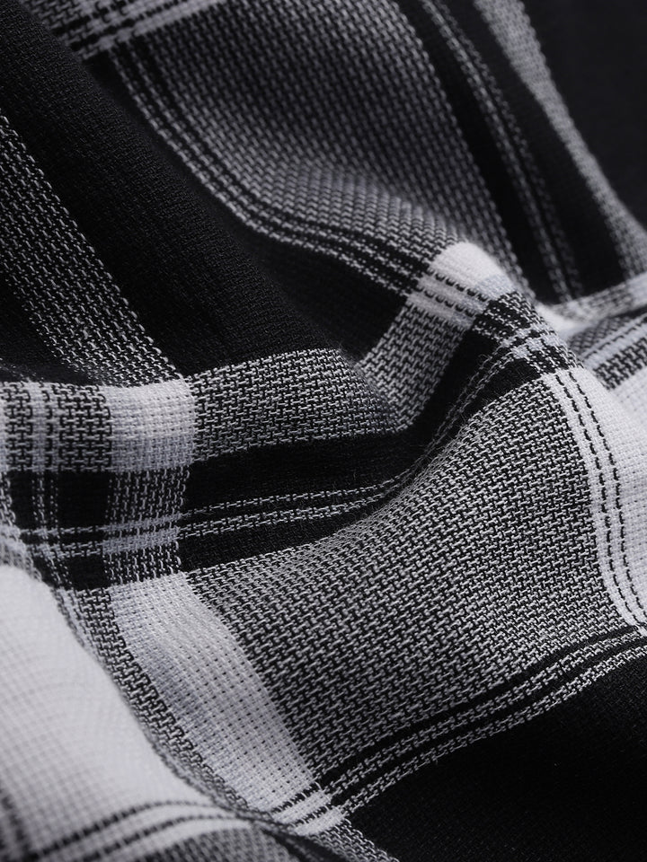 Men’s Black & White Checkered Casual Shirt