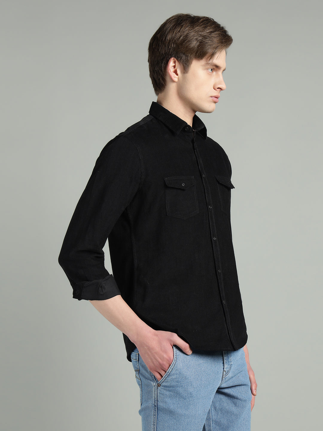 Men’s Fine-Wale Corduroy Casual Wear Shirt