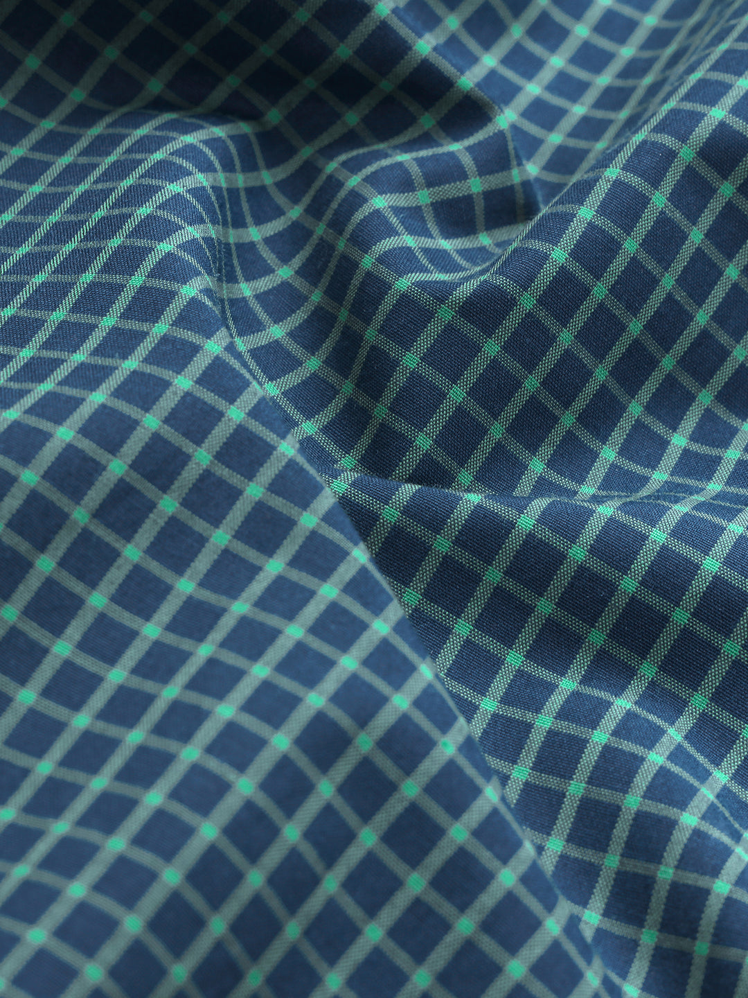 Men’s Navy Blue Check Slim Fit Formal Shirt