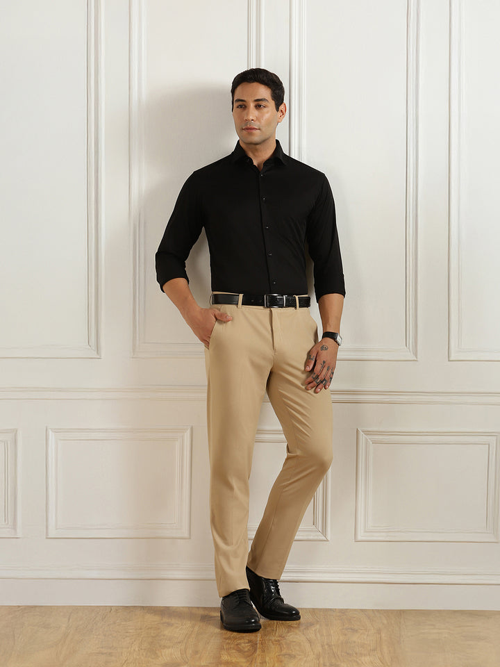 Men Black Cotton Partywear Shirt
