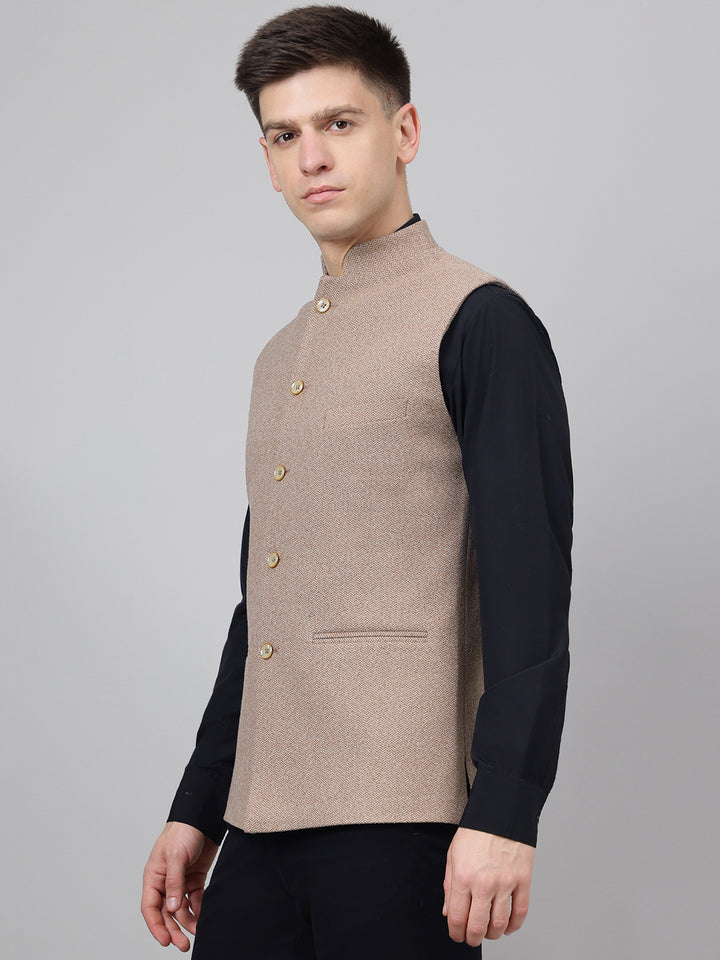 Richlook Jawahar Jacket Tan waistcoat for Men's