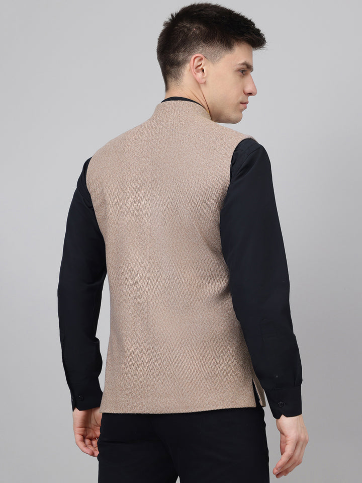 Richlook Jawahar Jacket Tan waistcoat for Men's