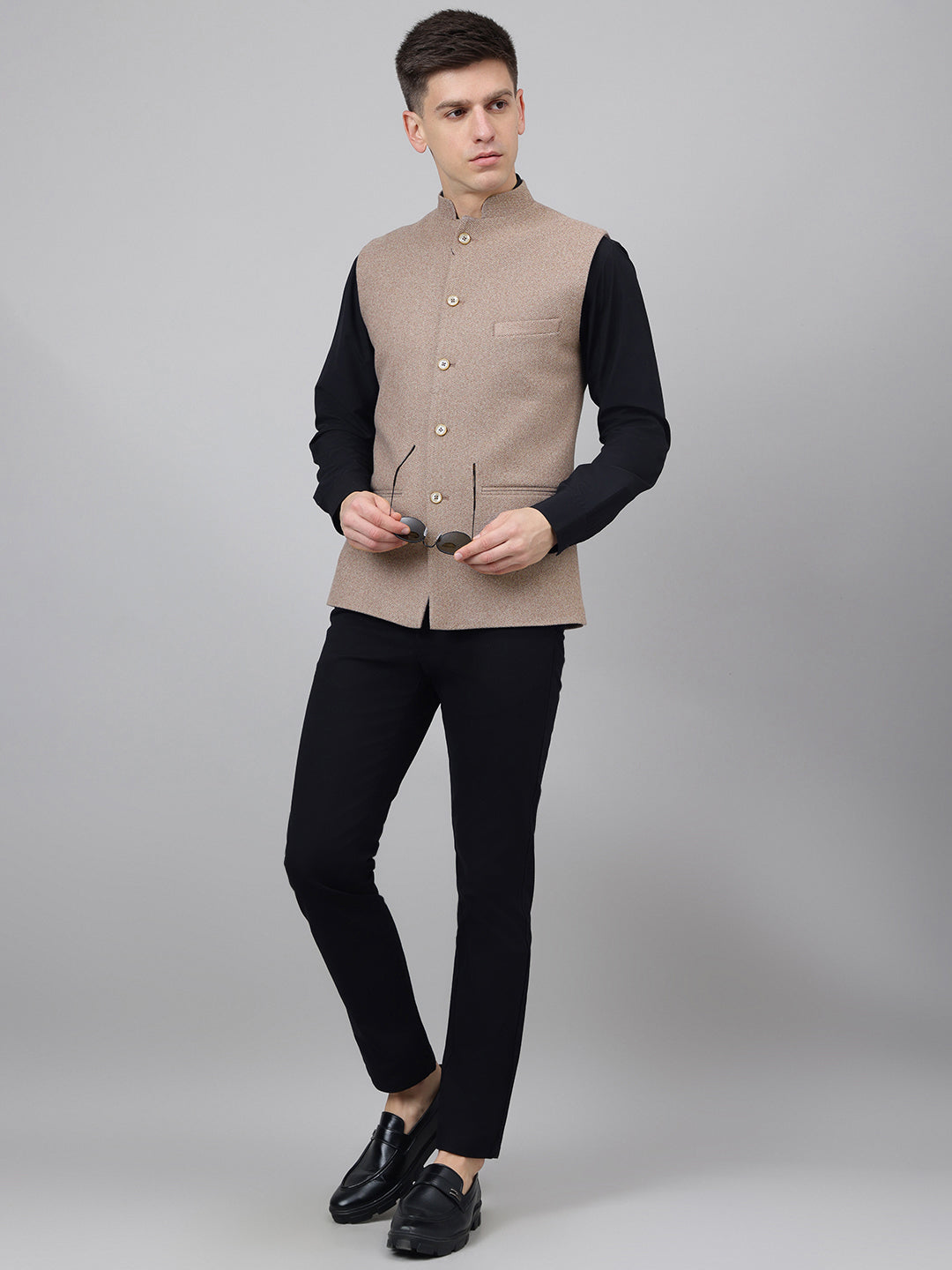 Richlook Jawahar Jacket Tan waistcoat for Men's