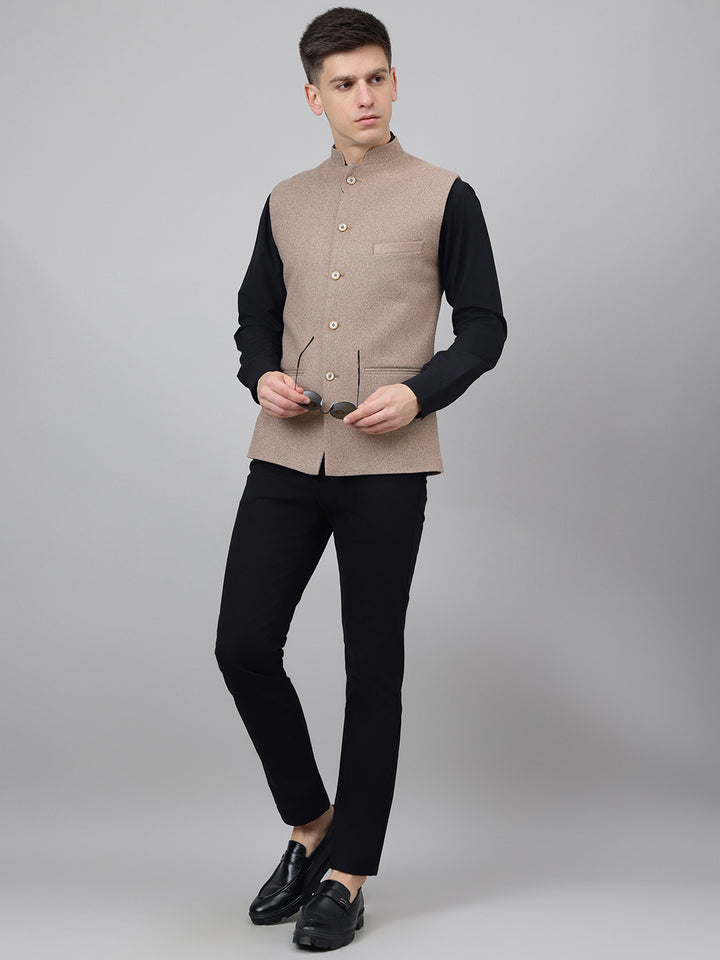 Richlook Jawahar Jacket Tan waistcoat for Men's