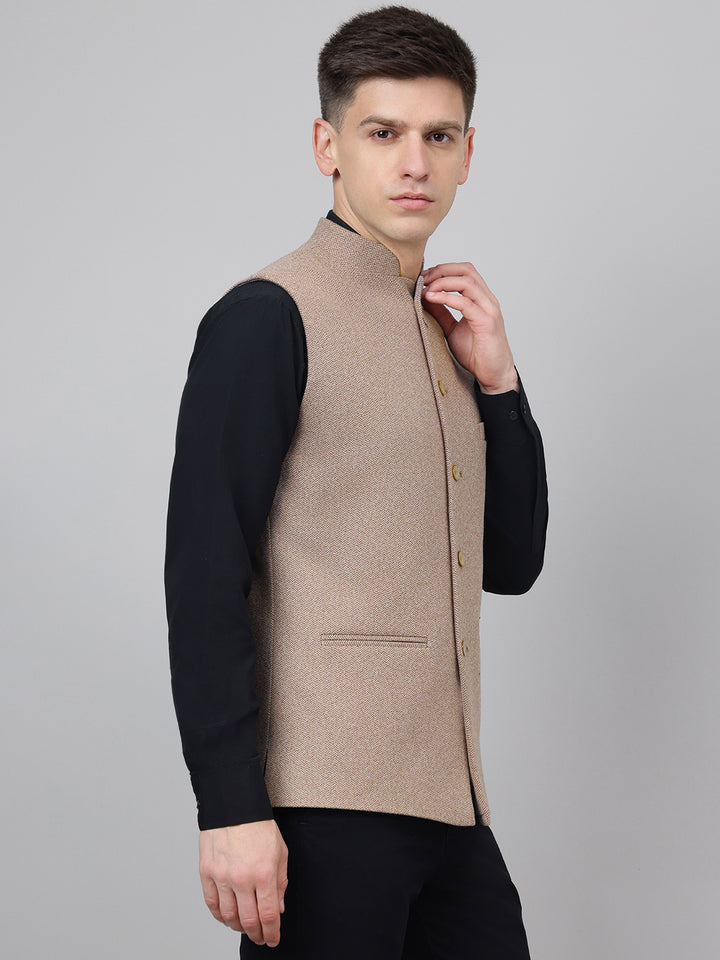Richlook Jawahar Jacket Tan waistcoat for Men's
