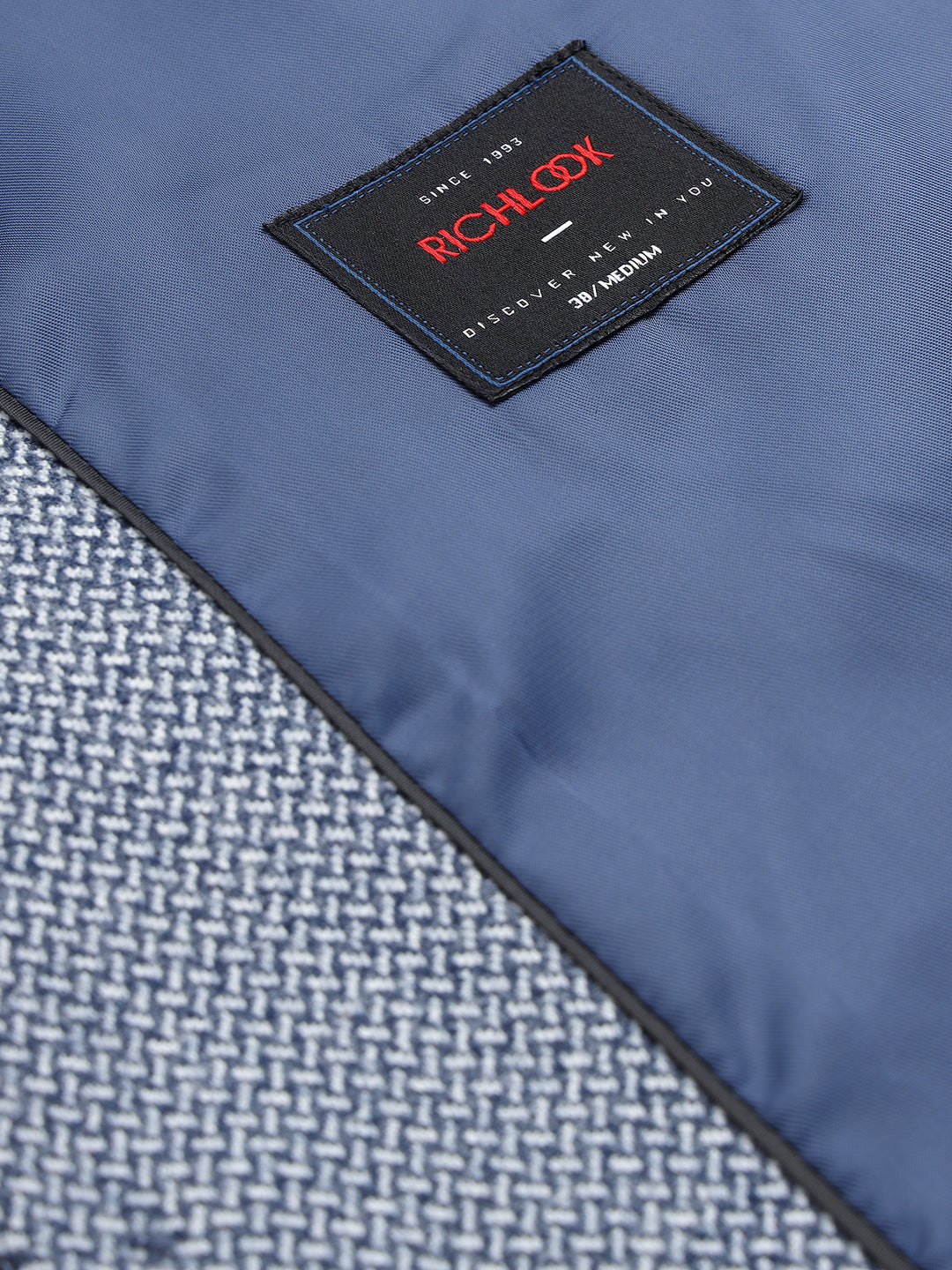 Men’s Classic Blue Textured Nehru Jacket