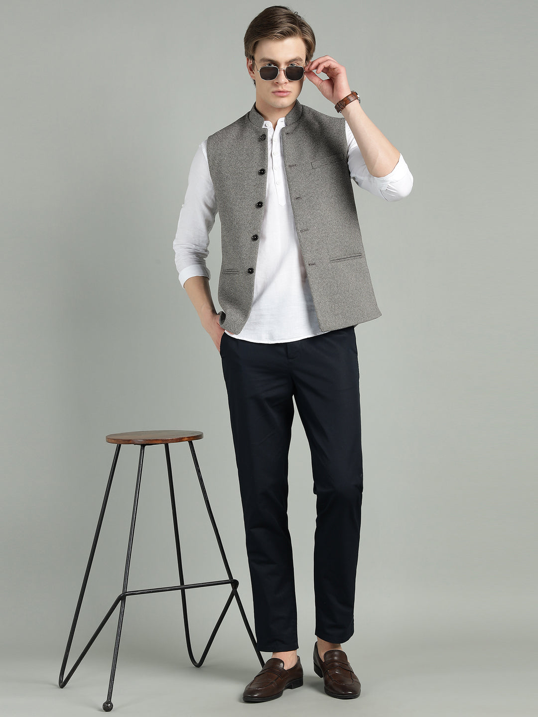 Men’s Textured Nehru Jacket