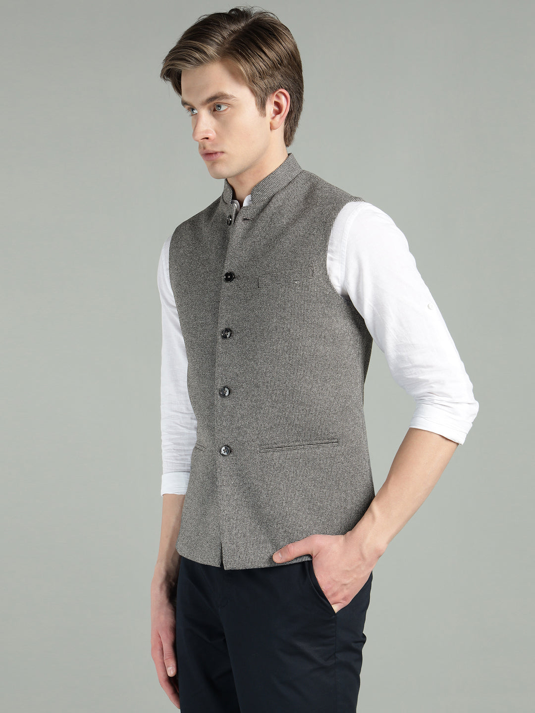 Men’s Textured Nehru Jacket